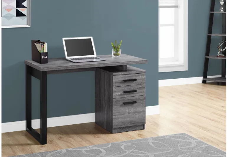 Barron 48" Grey & Black Computer Desk