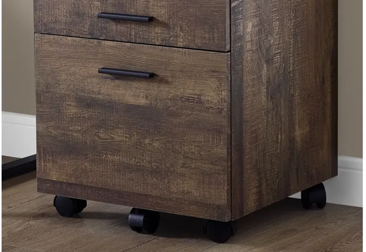 Brown Reclaimed Wood Filing Cabinet