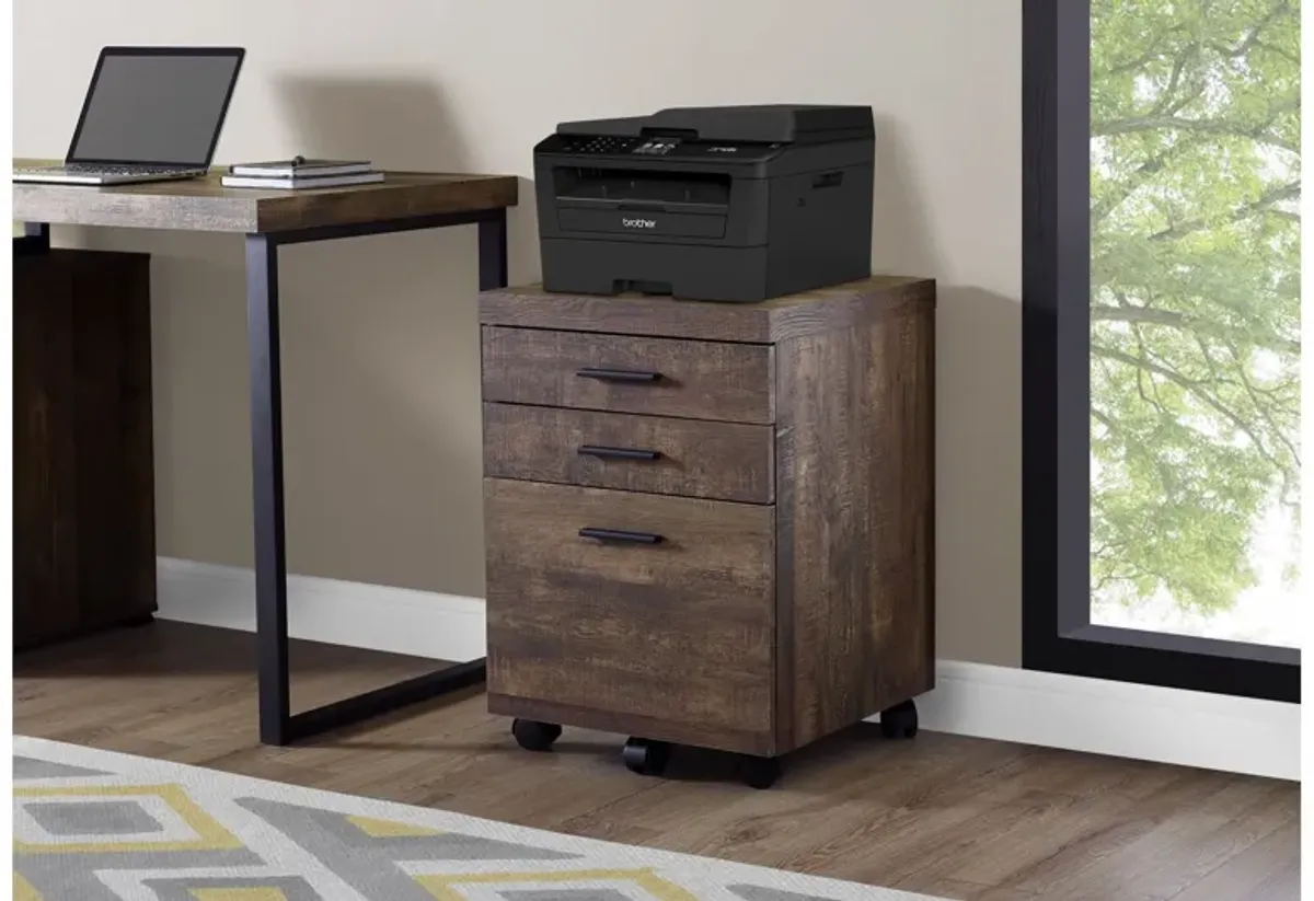 Brown Reclaimed Wood Filing Cabinet