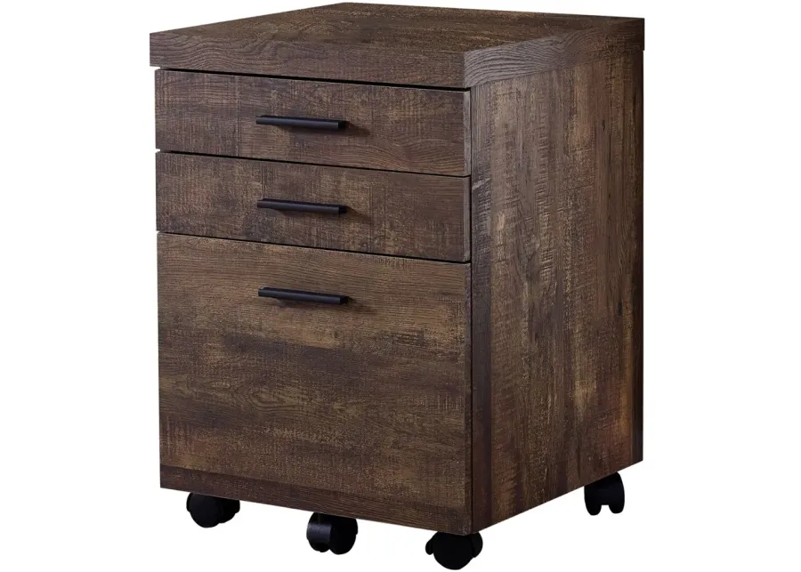 Brown Reclaimed Wood Filing Cabinet