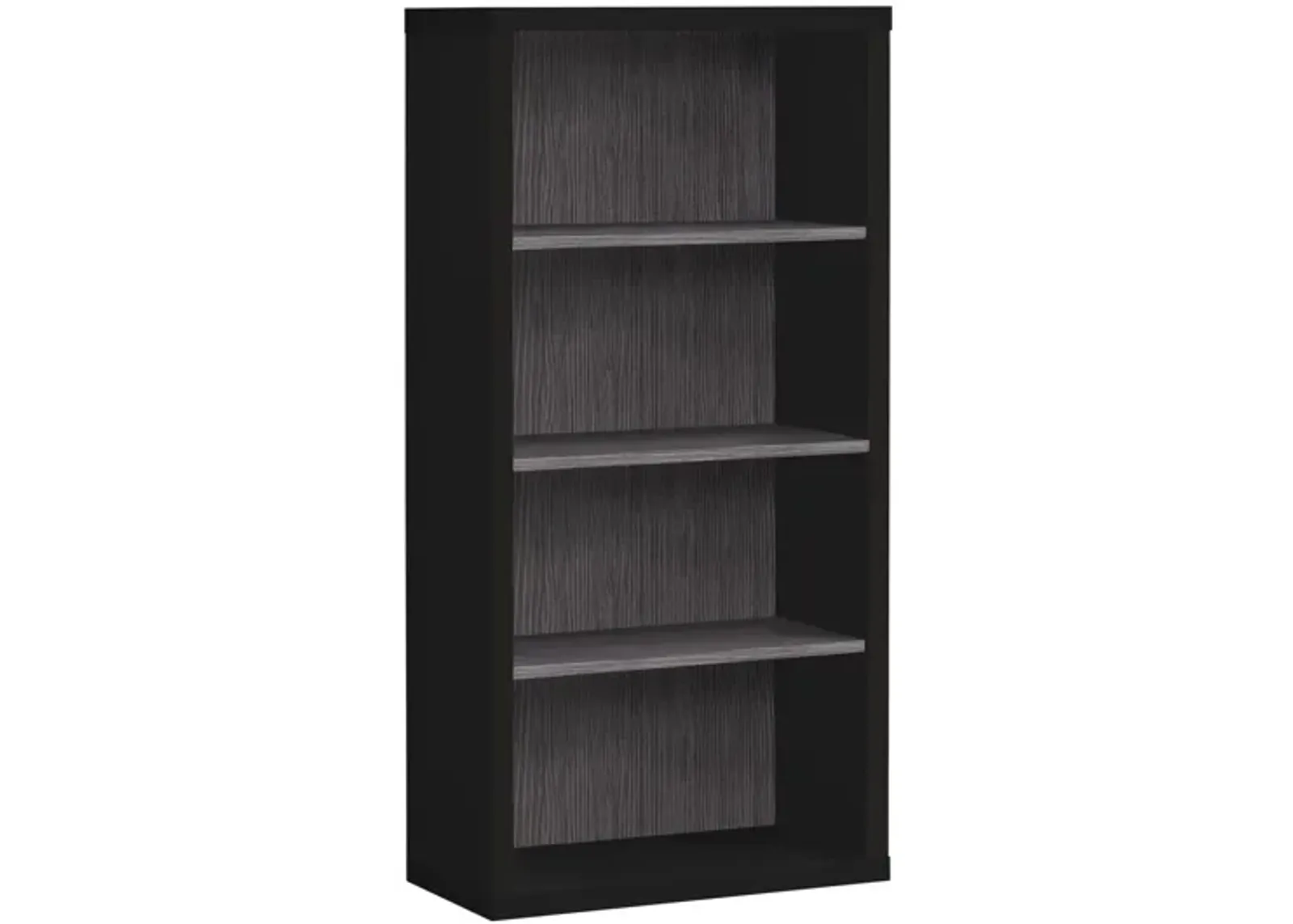 Bookcase - 48"H / Black / Grey With Adjustable Shelves