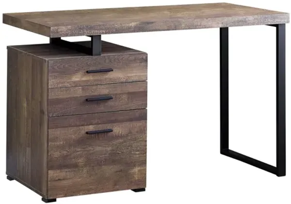 Computer Desk - 48"L / Brown Reclaimed Wood / Black Metal