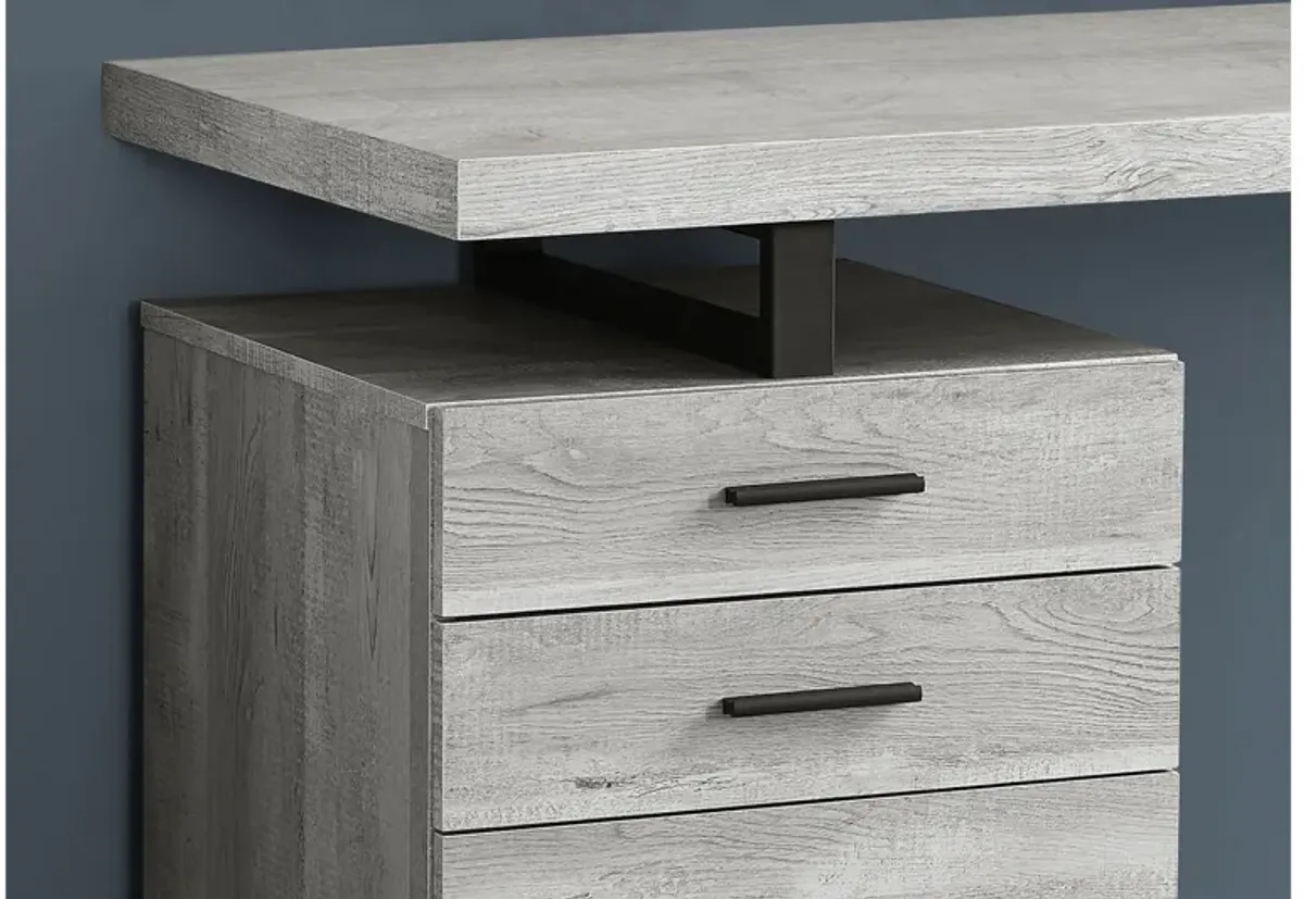 Barron Grey/Black 48" Reclaimed Wood Computer Desk