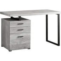 Barron Grey/Black 48" Reclaimed Wood Computer Desk