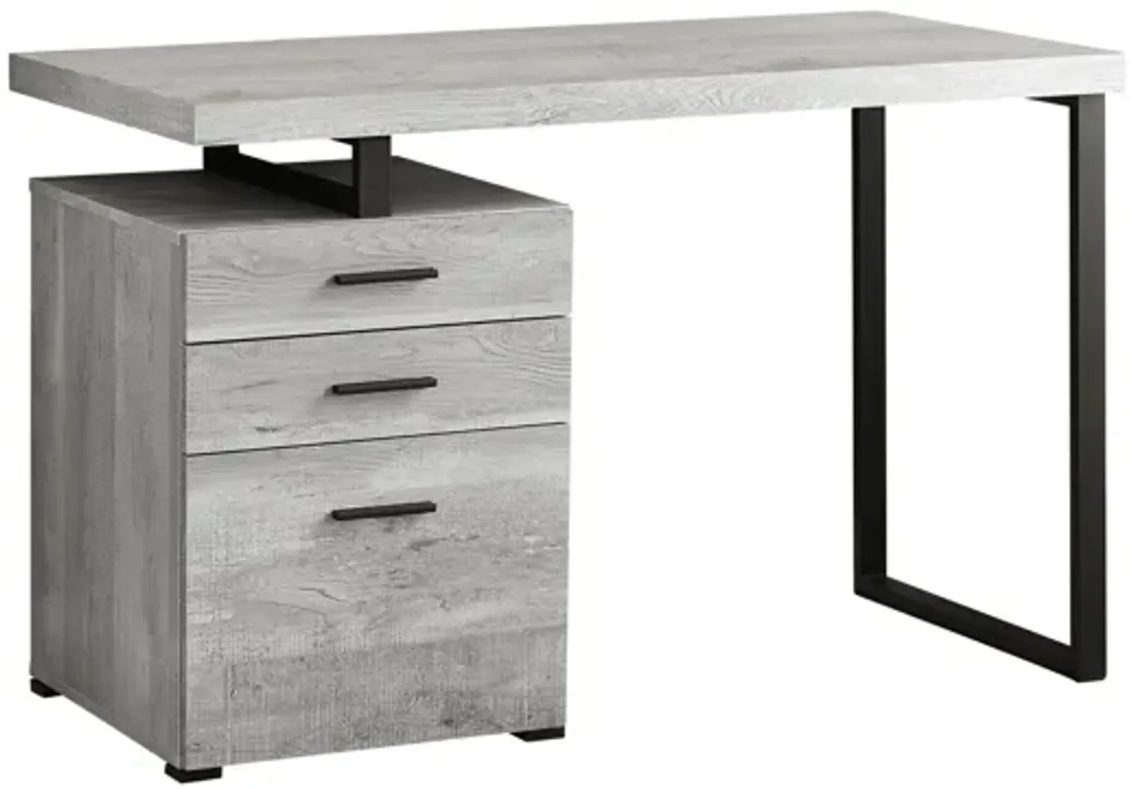 Barron Grey/Black 48" Reclaimed Wood Computer Desk