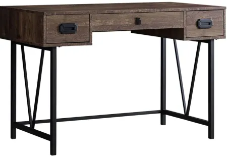 Brown Industrial 48" Reclaimed Wood Computer Desk