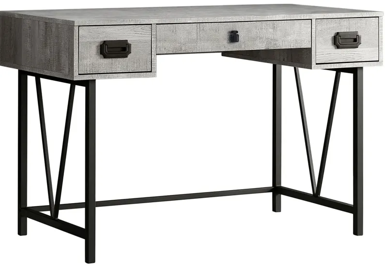 Grey Industrial 48" Reclaimed Wood Computer Desk