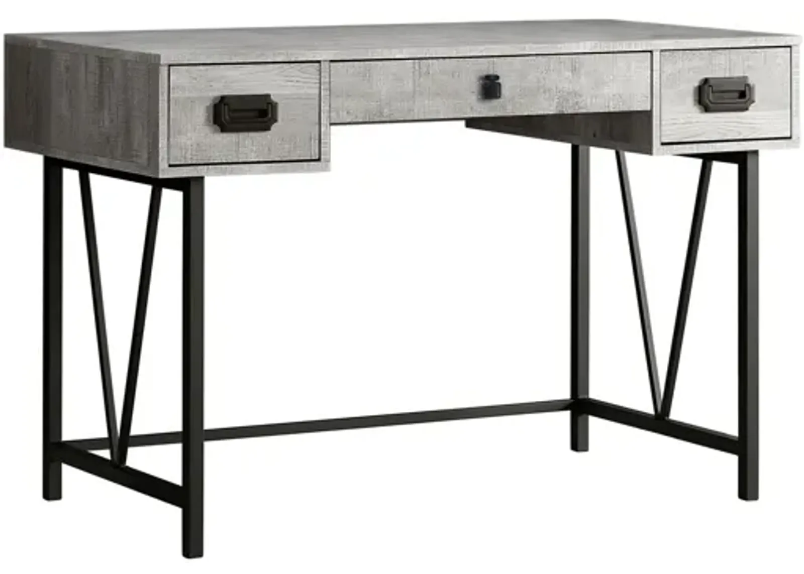 Grey Industrial 48" Reclaimed Wood Computer Desk