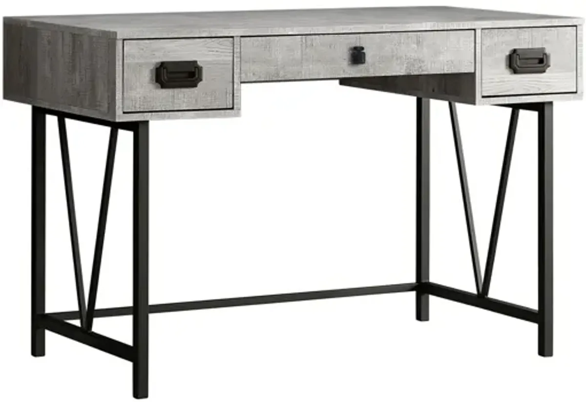 Grey Industrial 48" Reclaimed Wood Computer Desk