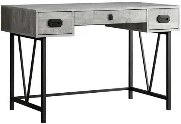 Grey Industrial 48" Reclaimed Wood Computer Desk