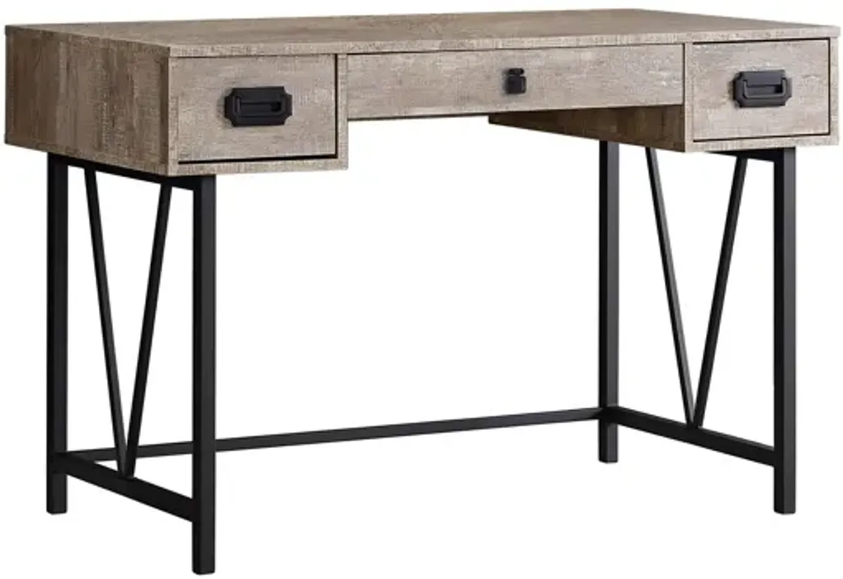 Taupe Reclaimed Wood Computer Desk