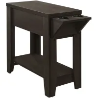 Espresso Accent Table with Cupholders