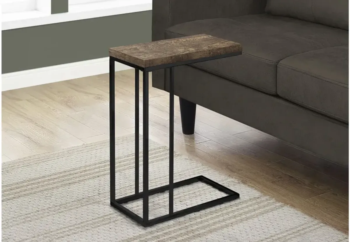 Faux Reclaimed Wood Accent Table in Brown