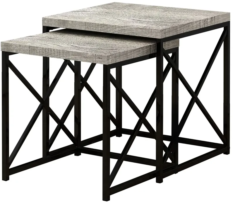 Grey Reclaimed Wood Nesting Tables
