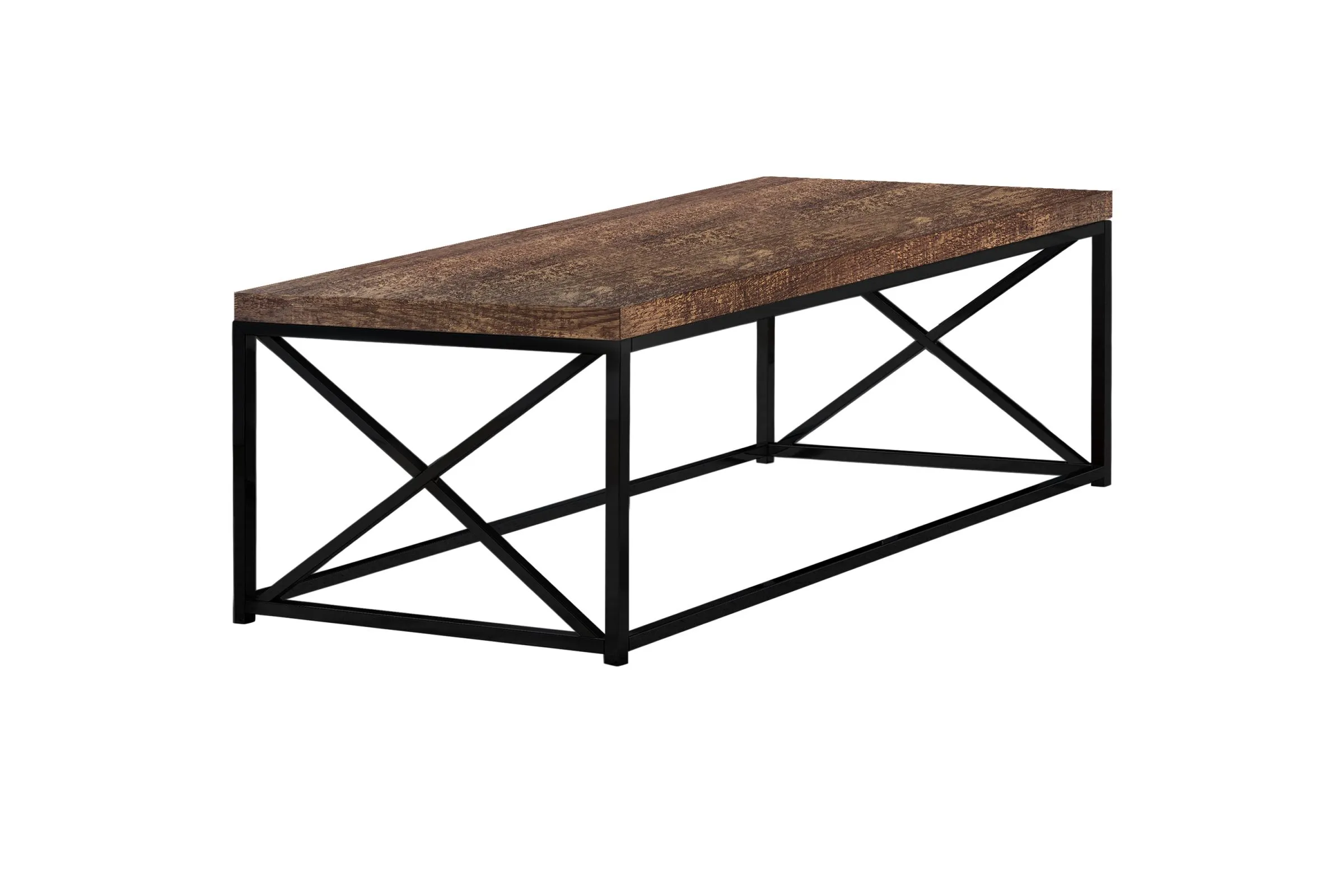 Coffee Table - Brown Reclaimed Wood-Look / Black Metal