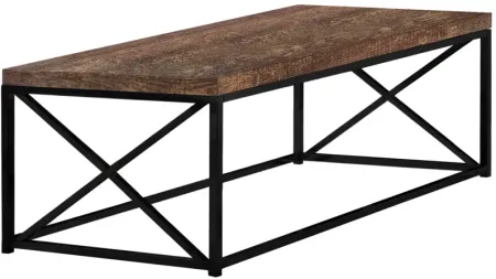 Coffee Table - Brown Reclaimed Wood-Look / Black Metal