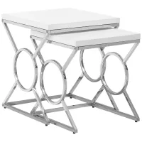 White & Chrome Set of Nesting Tables