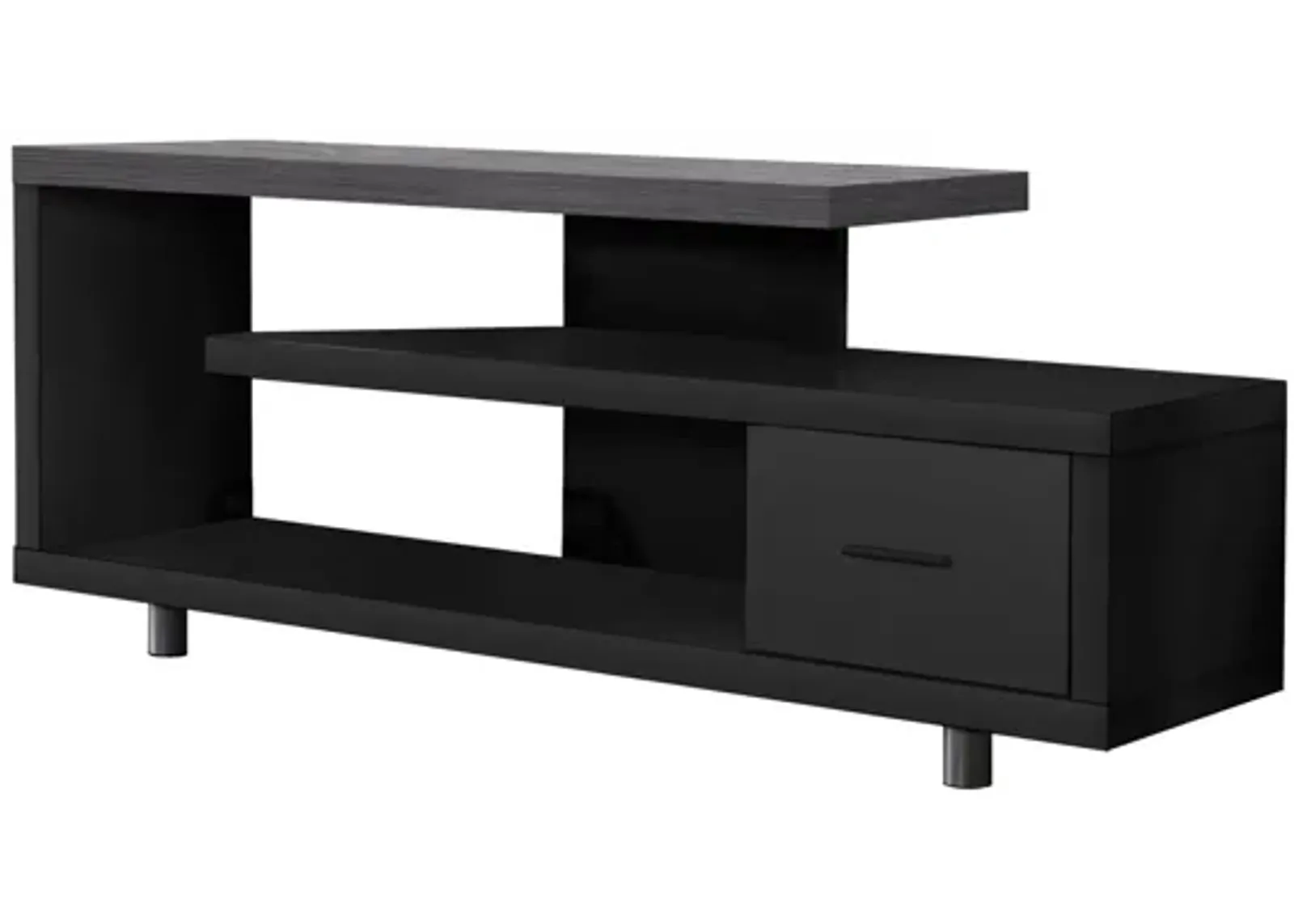 Black & Grey 1-Drawer TV Stand