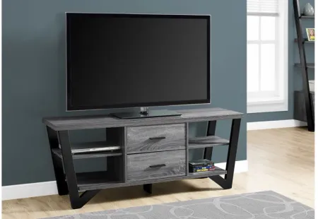 Grey & Black 2-Drawer TV Stand