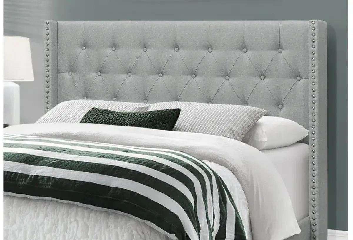 Grey Linen Queen Bed