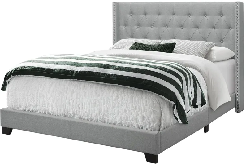 Grey Linen Queen Bed