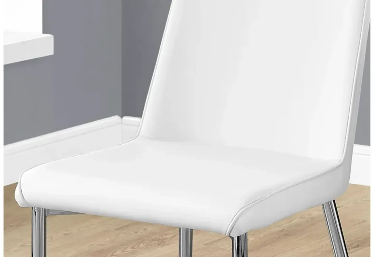 White Faux Leather Dining Chair - Set of 2