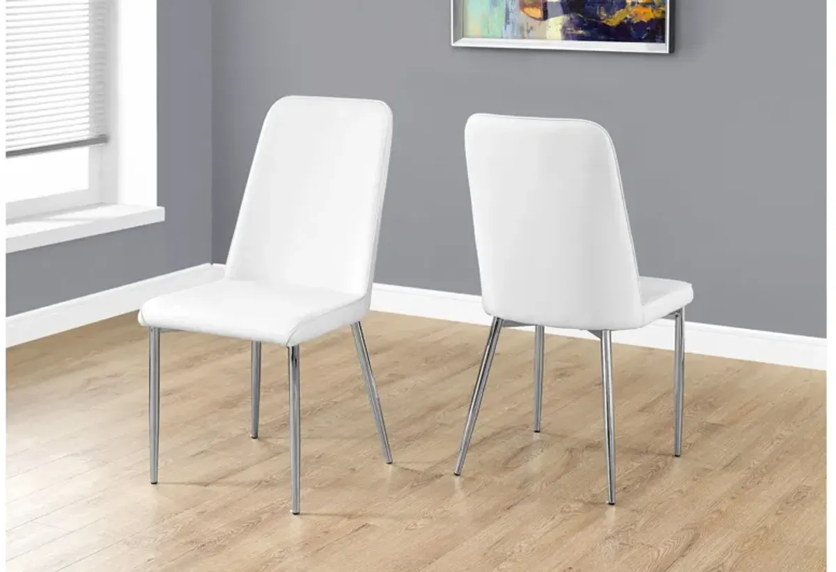 White Faux Leather Dining Chair - Set of 2