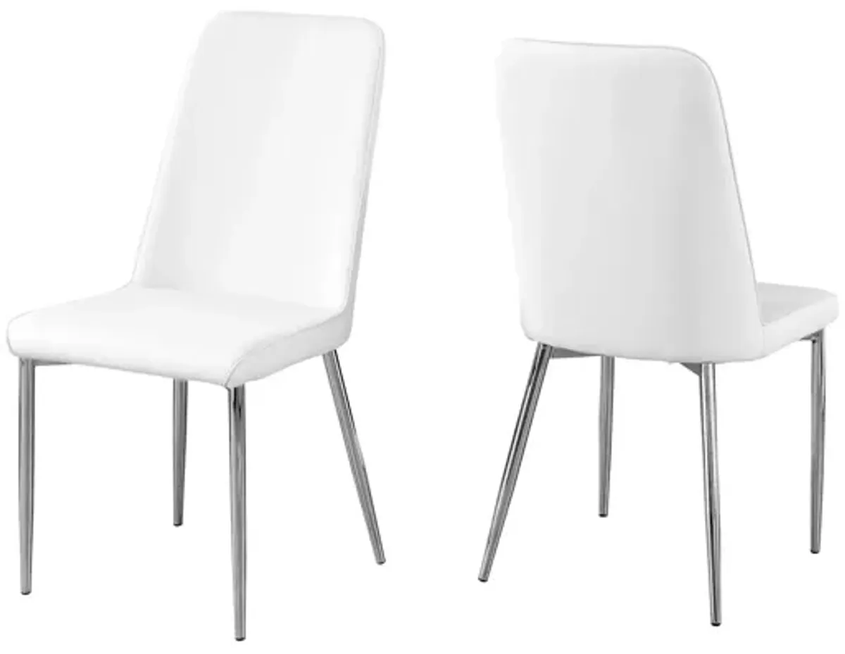 White Faux Leather Dining Chair - Set of 2