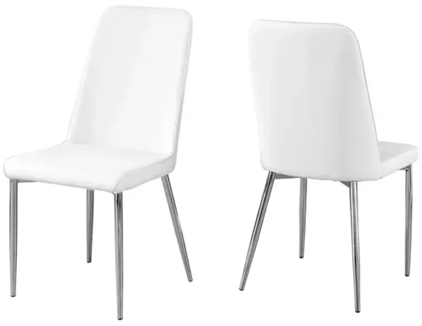 White Faux Leather Dining Chair - Set of 2