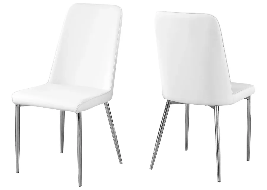 White Faux Leather Dining Chair - Set of 2