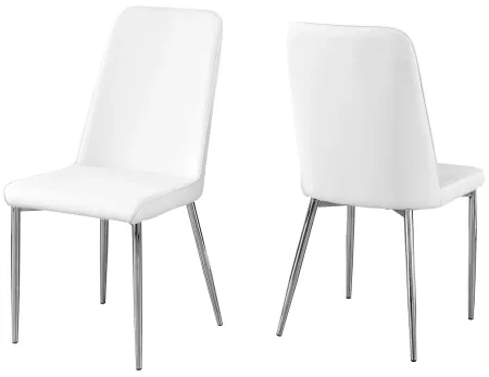 White Faux Leather Dining Chair - Set of 2