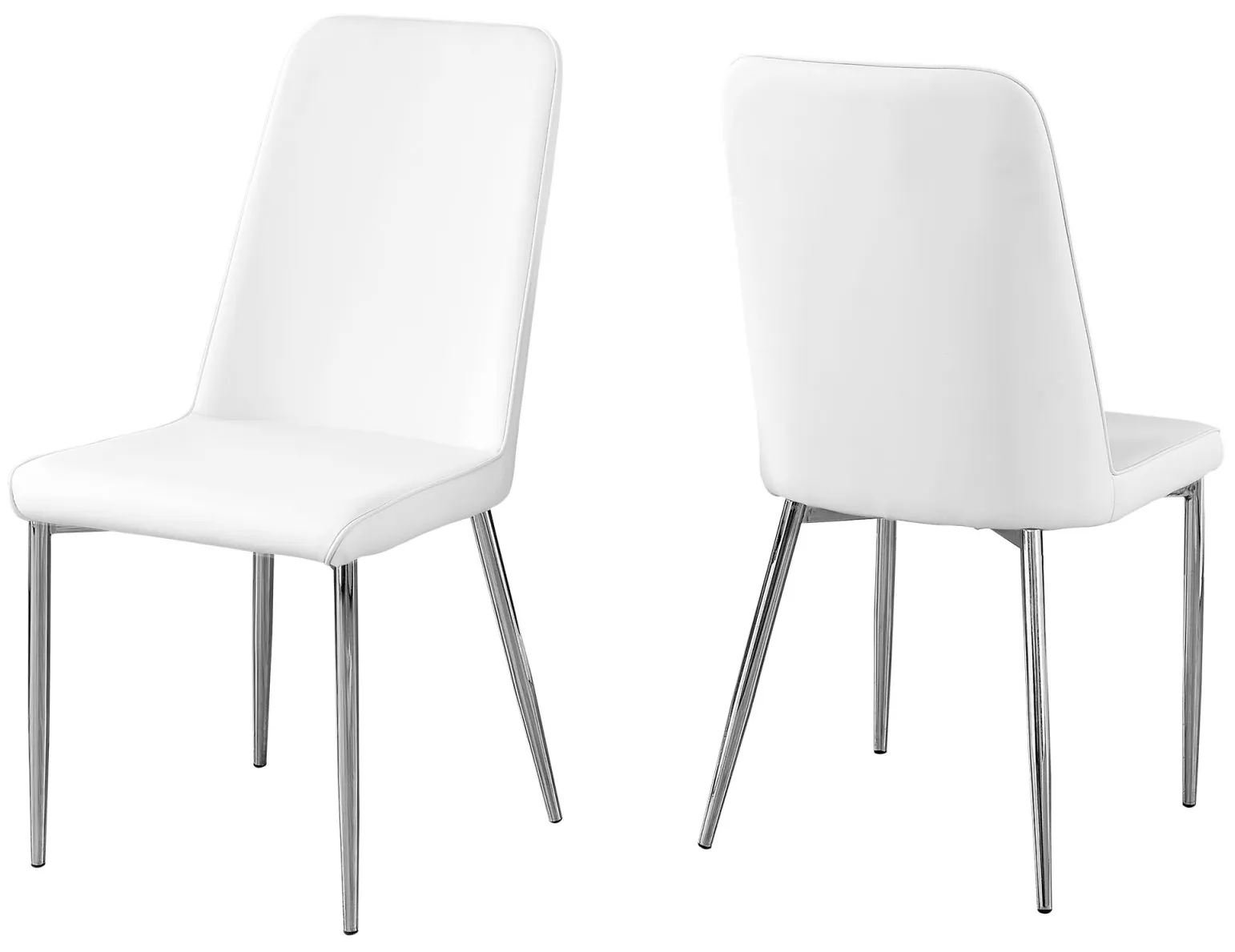 White Faux Leather Dining Chair - Set of 2