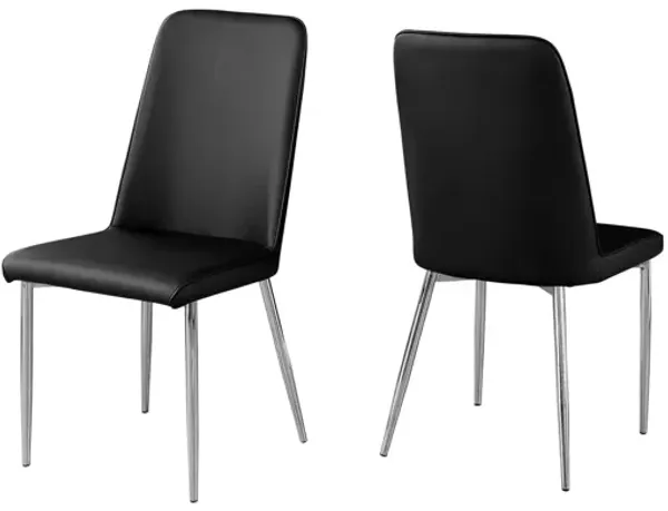 Black Faux Leather Dining Chair - Set of 2