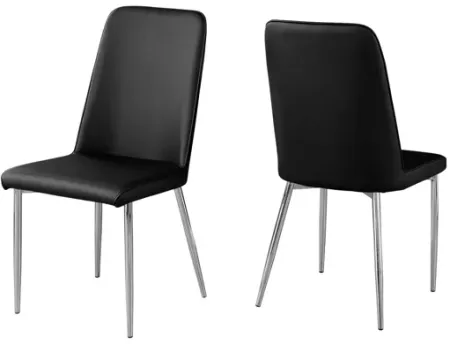 Black Faux Leather Dining Chair - Set of 2