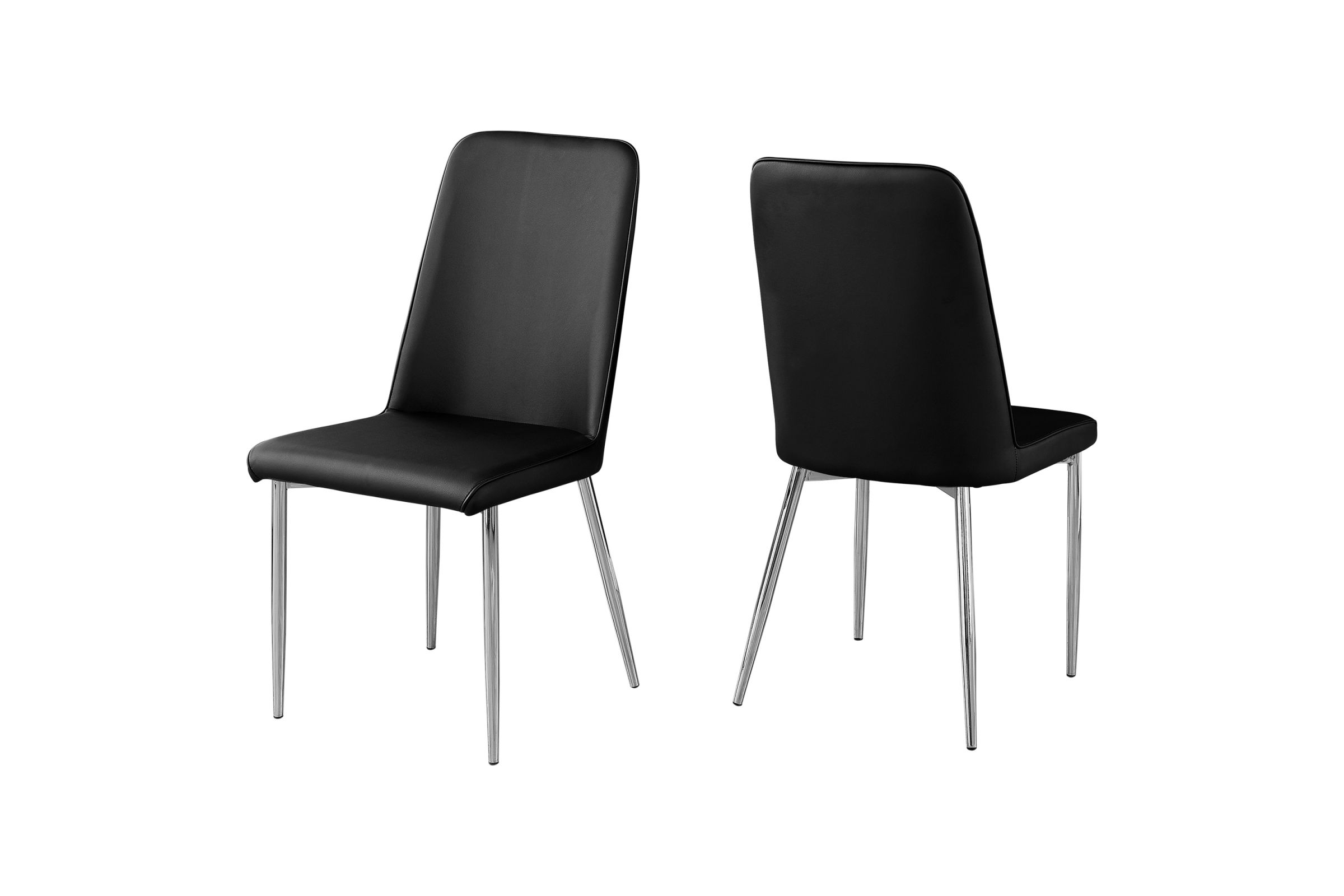 Black Faux Leather Dining Chair Set of 2