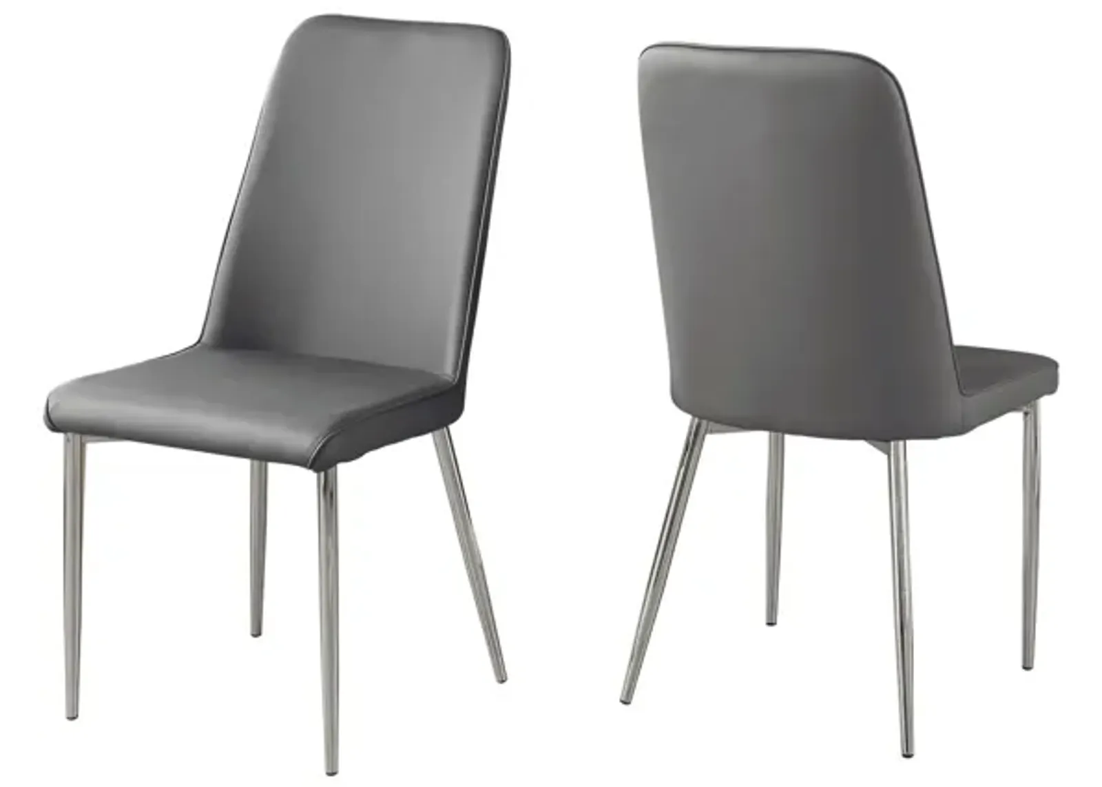 Grey Faux Leather Dining Chair - Set of 2