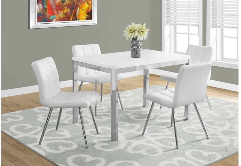 White & Chrome Dining Table