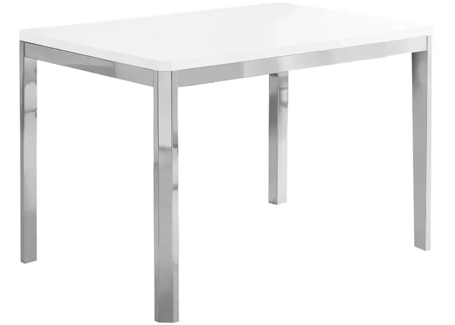 White & Chrome Dining Table