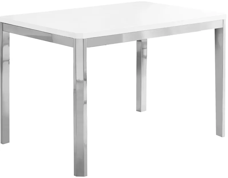 White & Chrome Dining Table