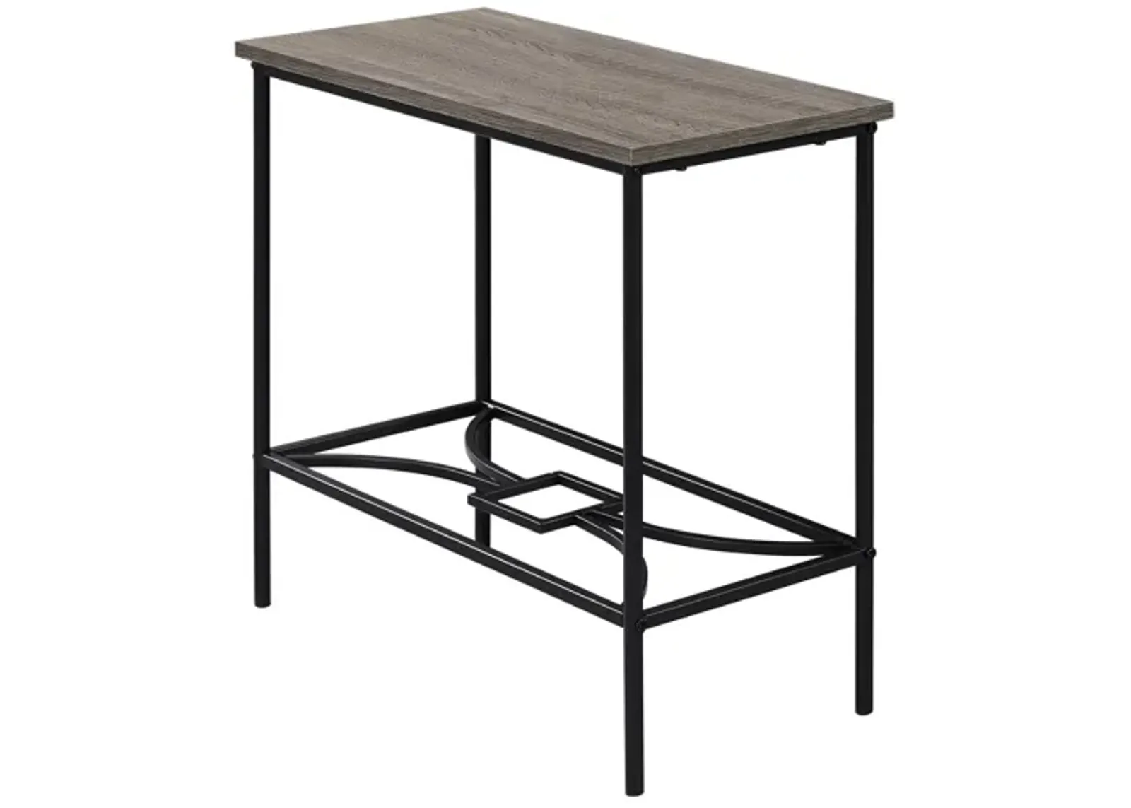 Accent Table - 22"H / Dark Taupe / Black Metal