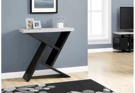 Accent Table - 36"L / Black / Cement-Look Hall Console