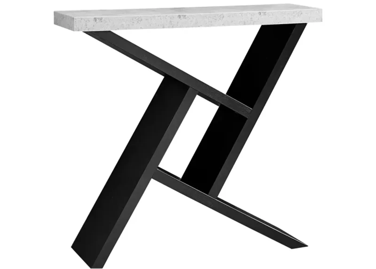 Accent Table - 36"L / Black / Cement-Look Hall Console