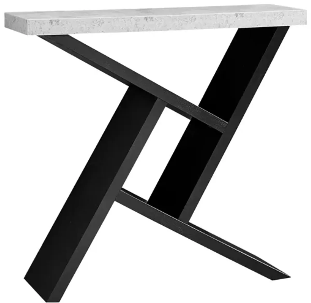 Accent Table - 36"L / Black / Cement-Look Hall Console