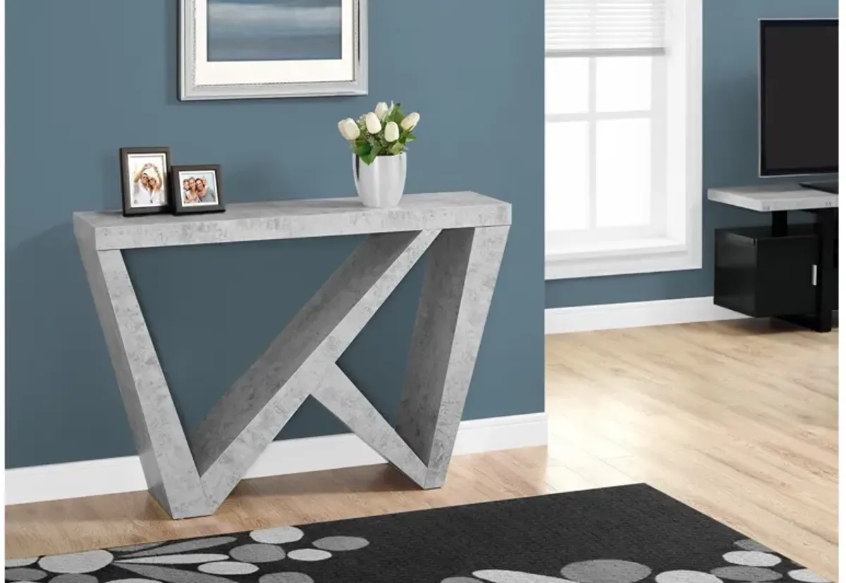 Cement-Look Accent Console Table