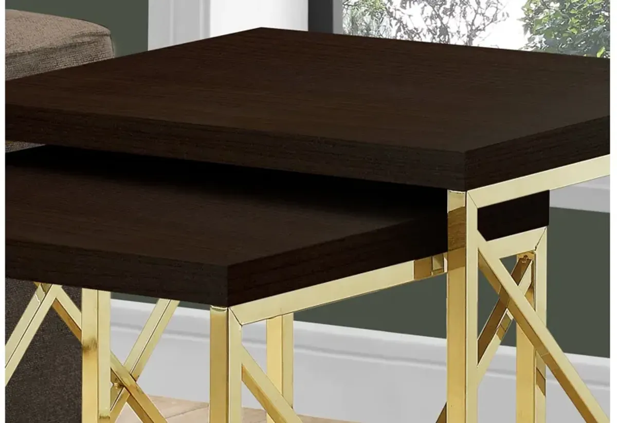 Cappuccino Contemporary Accent Nesting Tables