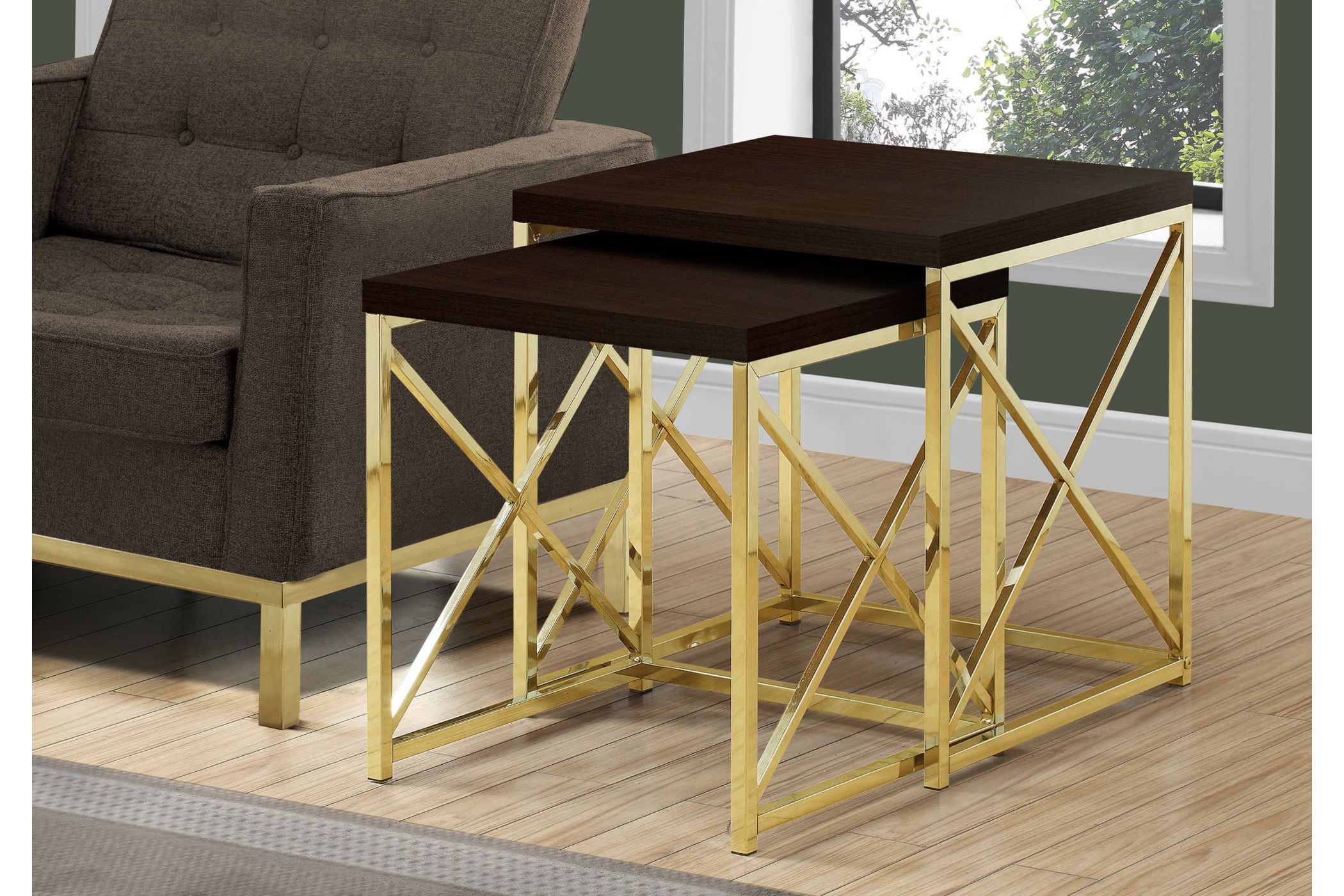 Cappuccino Contemporary Accent Nesting Tables