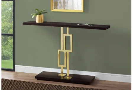 Cappuccino and Gold Accent Table