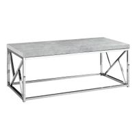 Coffee Table - Grey Cement With Chrome Metal