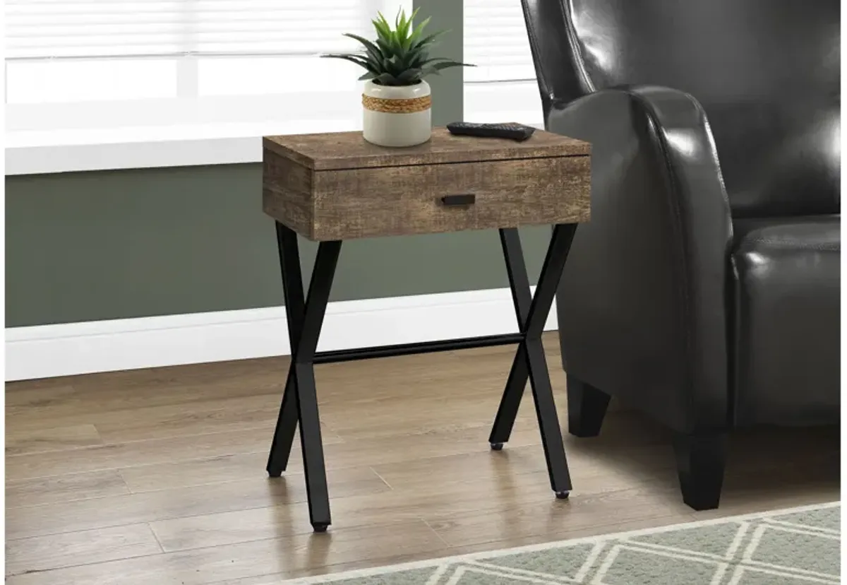 Brown Reclaimed Wood Side Table