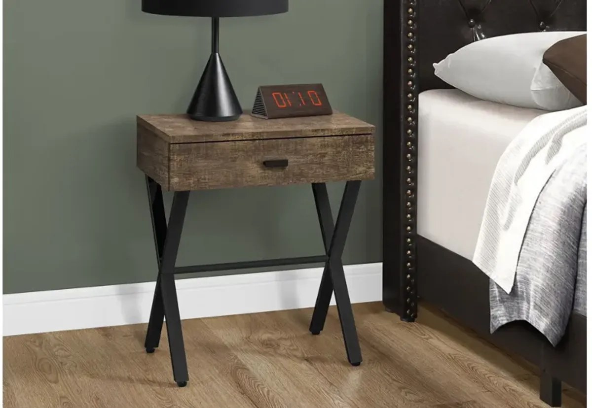 Brown Reclaimed Wood Side Table